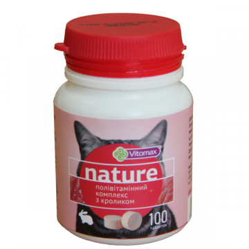 Поливитаминный комплекс Витомакс Vitomax  Nature для котов с кроликом 100 таблеток